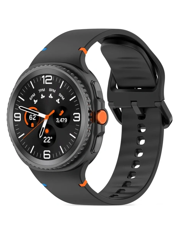 Techprotect Samsung Galaxy Watch8  Watch8 Classic silikoninis dirželis, juoda, 2 nuotrauka